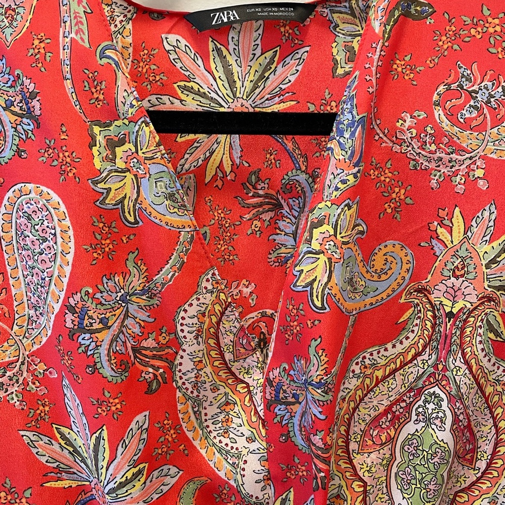Zara Pattern Top with Drawstring Waist - Picture 5 of 5